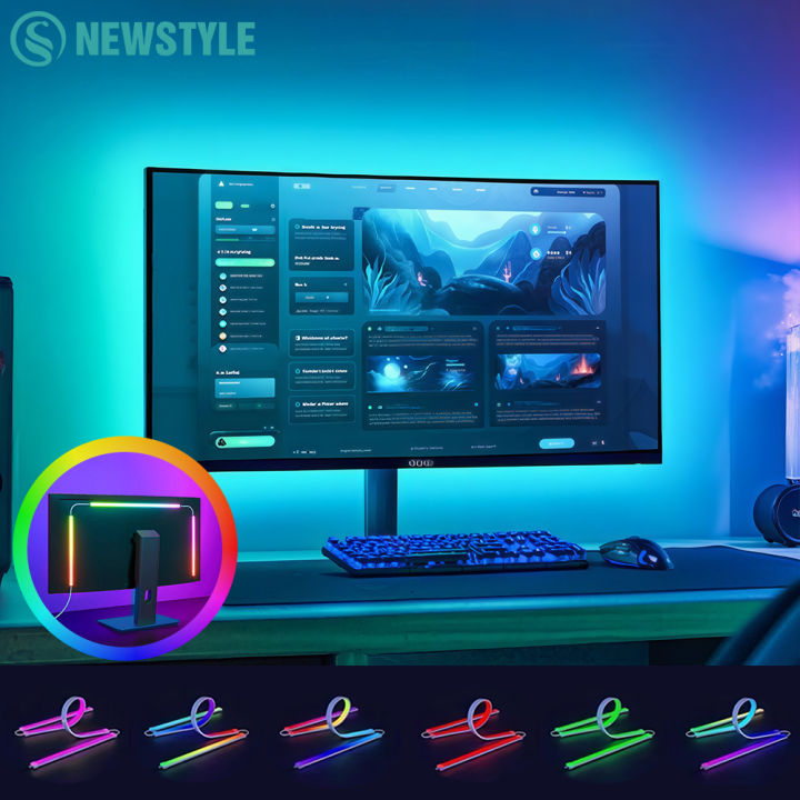 Software Gaming Led RGB Gaming Light Sync Strip Screen Backlight with Smart APP Control ...