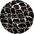 40PCS Cute Little Black Briquette Cat Stickers Waterproof Cartoon Decoration Laptop Cup Phone Suitcase Kids  Toy Decal. 