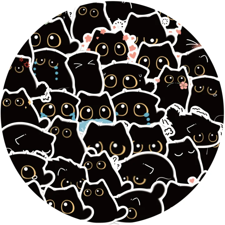 40PCS%20Cute%20Little%20Black%20Briquette%20Cat%20Stickers%20Waterproof%20Cartoon%20Decoration%20Laptop%20Cup%20Phone%20Suitcase%20Kids%20%20Toy%20Decal%20-%20Image%206
