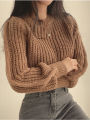Loose Vintage Harajuku Lantern Long Sleeve Women Sweater Korean Autumn Winter Knitwear Soft Warm Tops Chic Solid Femme Sweater. 