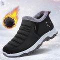 Women's Fleece Lined Snow Boots, Winter Warm Waterproof Slip On Ankle Boots, Thermal Outdoor Short Boots. 