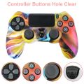 Silicone Case For PS4 Controller Cover For dualshock 4 Gamepad joystick Skin For PS4 Accesorios 2 thumbsticks Grips Caps. 