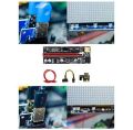 PCIE Riser 1X to 16X Graphics Extension Powered Riser Adapter Card with USB 3.0 Cable & 6 PIN Power Cable for GPU Mining. 