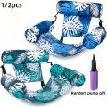 1/2pcs  Inflatable Pool Lounge Chair,PVC Floating Bed for Swimming Pool&Beach-Durable Foldable Water Lounger (Mixed Colors). 