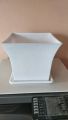 Gem Fancy Square Gamala / Flower Pot 7 Inches Along With Plate (Set of 3). 