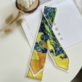 Oil Painting Printed Long Hairband Skinny Neck Scarfs Women Headbands Fashion Hair Scarves Wrist Ribbon Bag Scarf For Women. 