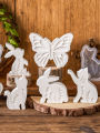 3D Easter Rabbit Candle Silicone Mold DIY Cat Bunny Handmade Soap Mould Butterfly Flower Printed Resin Gypsum Molds Home Decor.