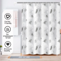 1 PC Lightweight Black Leaf Pattern Shower Curtain PEVA Plastic Waterproof Bathroom Curtain Bathroom Partition for Home. 