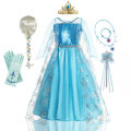 Girls Snow Queen Kids Costumes Girls Carnival Party Prom Gown Elsa Robe-Playing Children Clothing Princess Dress Birthday Dress.