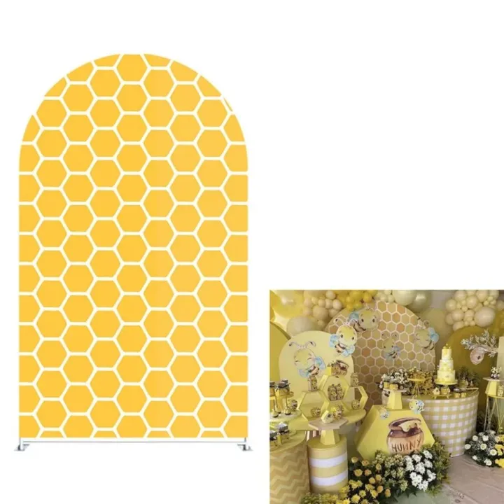 VIKAMA%20Bee%20Arch%20Background%20Elastic%20Cover%20Children's%20Birthday%20Party%20Decoration%20Holiday%20Baby%20Shower%20Decoration%20Background%20Prop%20-%20Image%202