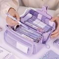 Large Capacity Pencil Case - Durable, versatile tabletop storage box for boys and girls, portable study and work stationery box. 