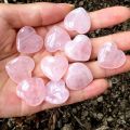 10/20/30PCS Rose Quartz Heart Natural Crystal Polished Stones Healing Stone Gravel Specimen Valentine  For Women. 