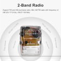 RETEKESS TR624 Transparent Portable Radio AM / FM Pointer Tuning Support Headphones, Used for Church Conference Museum Guide. 