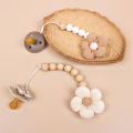 Flower Baby Pacifier Clip Chain Newborn Dummy Nipple Holder Clips BPA Free Cotton Teething Toys Soother Pendant Holder. 