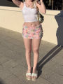 Nibber colorful flowers skirts women sequins patchwork mesh summer new trend Sweet Street Party casual holiday chic mini bottles.
