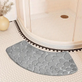 Curved bathroom mat thickened shower room absorbent door mat toilet bathroom non-slip mat dirt-resistant entrance mat. 