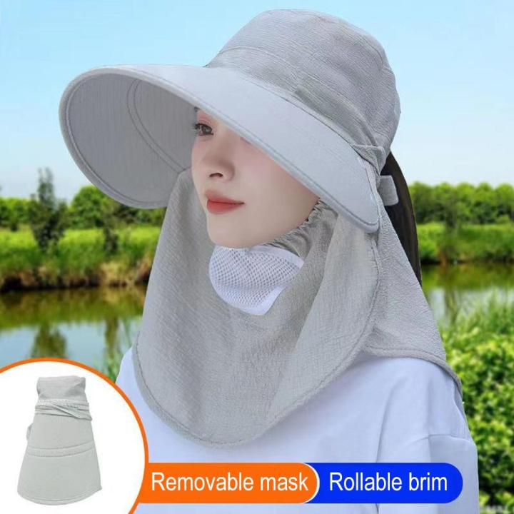 Summer%20Quick%20Dryng%20UV%20Protection%20Fisherman%20Cap%20Face%20Neck%20Cover%20Outdoor%20Fishing%20Cycling%20Adjustable%20Men%20Visor%20Hat%20Women%20Bucket%20Hat%20-%20Image%203