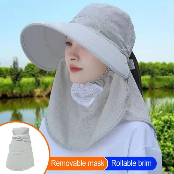 Summer%20Quick%20Dryng%20UV%20Protection%20Fisherman%20Cap%20Face%20Neck%20Cover%20Outdoor%20Fishing%20Cycling%20Adjustable%20Men%20Visor%20Hat%20Women%20Bucket%20Hat%20-%20Image%203