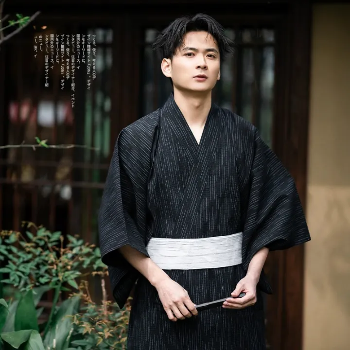 Japanese%20Traditional%20Samurai%20Kimono%20For%20Men%20Yukata%20Bathing%20Robe%20Hekoobi%20Loose%20Style%20Sauna%20Wear%20Homewear%20Belt%20Long%20Gown%20Cotton%20-%20Image%206