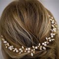 Bridal hair accessories, Pearl hair piece, Bridal pearl headband, Wedding hair vine.. 