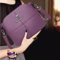 Women's new shoulder bag Korean fashion solid color mid-age women's shoulder bag mother's bag small square bag. 