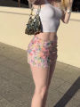 Nibber colorful flowers skirts women sequins patchwork mesh summer new trend Sweet Street Party casual holiday chic mini bottles.