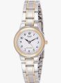 Genuine Brand Ladies Watch Two-tone Color Strap Round Shape White Dial. 