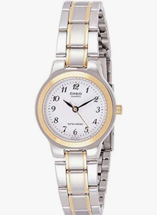 Genuine Brand Ladies Watch Two-tone Color Strap Round Shape White Dial