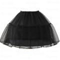 Children Girls 2 Steel Hoops White Petticoat Wedding Gown Dress Underskirt Elastic Waistband Drawstring A-Line Skirt.
