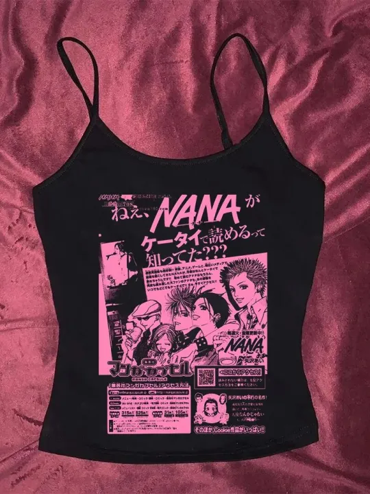 Y2k%20Nana%20Osaki%20Graphic%20T%20Shirts%20Casual%20Harajuku%20Streetwear%20Japanese%20Clothes%20Fashion%20Rock%20Punk%20Sleeveless%20Tanks%20&%20Camis%20Coquette%20-%20Image%205