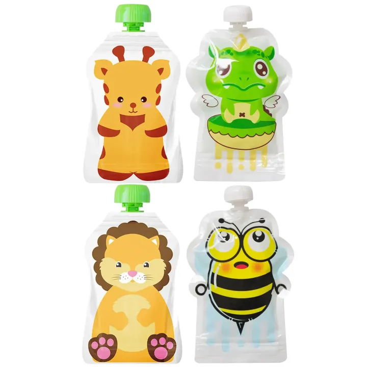 8pcs%20Reusable%20Food%20Storage%20Bag,Yogurt,%20Milk%20Food%20Pouches,%20Refillable%20Kids%20Toddlers%20Supplementary%20Food%20Squeeze%20Bottle%20Random%20-%20Image%203