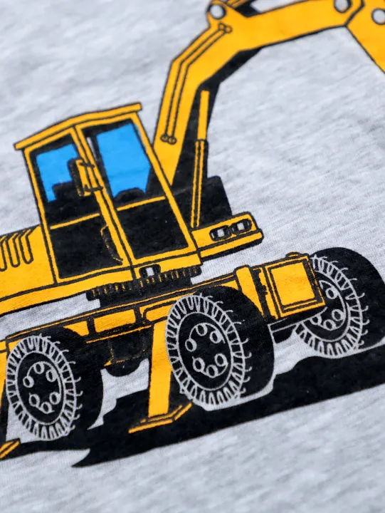 New%20Spring%20Autumn%20Children's%20Homewear%20Set%20Grey%20Long%20sleeved%20Pants%20Set%20Boys%20Girls%20Pajamas%20excavator%20Nightwear%20-%20Image%203