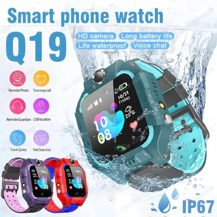Kids Smart Watch 2024 New Sim Card Smartwatch For Children Sos Call Phone Camera Voice Chat Photo Boy Girl Gift Color Screen Q19