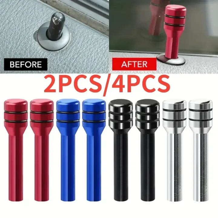 NEW 2/4PCS Aluminum Alloy Auto Car Security Door Lock Pins Universal ...