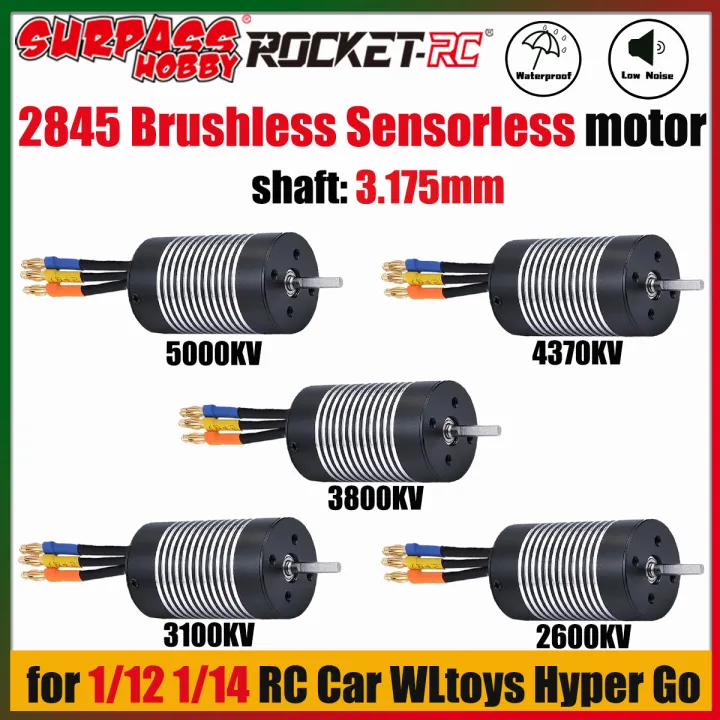 ROCKET 2845 5000KV 3800KV 2600KV Brushless Motor 3.175mm Shaft for 1/12 ...