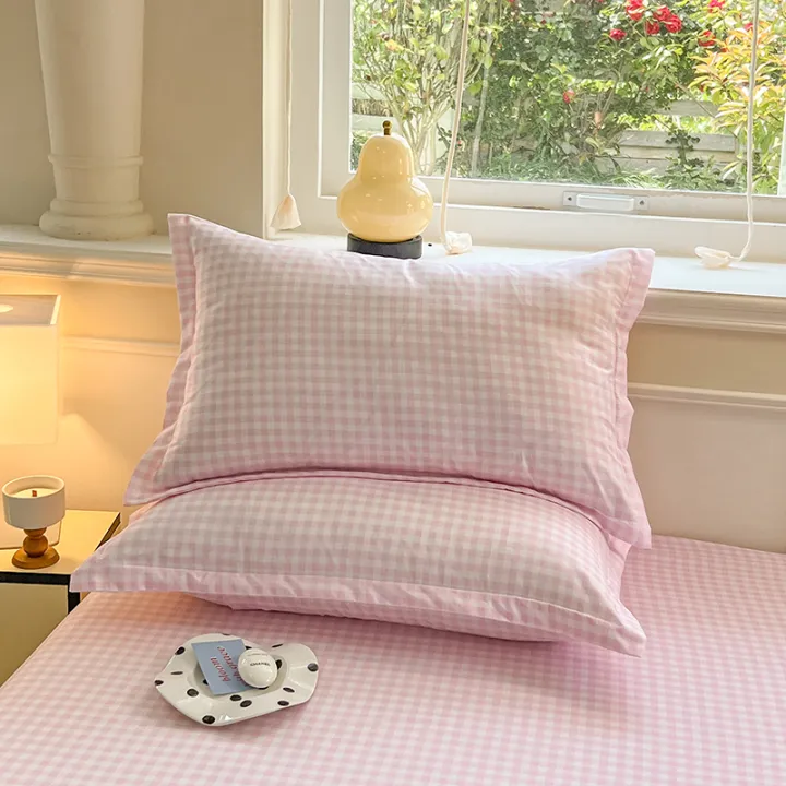 2pcs%20Set%20Pillowcase%20Envelope%20Style%20Plaid%20Couples%20Plain%20Ins%2048x74cm%20Home%20Textile%20Household%20Bedroom%20Throw%20Pillow%20Case%20Pillow%20Cover%20-%20Image%204
