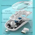Transparent wireless dual-mode 2.4G Bluetooth rechargeable computer mouse for pc laptop. 