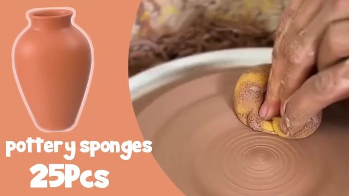 10/20Pcs/Pack Round Shape Ceramic Sponge Throwing Water Absorbing Foam Pottery Sculpture Clay Foam Cleaning Clays Painting Tools