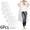 6PCS Disposable Waterproof Raincoat Outdoor Hiking Mountain Travel Emergency Transparent Portable Adult Poncho Rain.