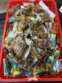 Kmk red and blue Jal Dry Burmese baroi pickles - 100 packet. 
