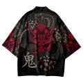 Snake Attendant Japanese Samurai Ghost Kimono 3D Printed Pattern Men and Women Harajuku Cloak Traditional Clothing Beach Shirt. 