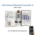 LED Dream Color Controller 17Keys USB DC 5-24V RF Lock Remote RGB Pixel Music Control for SPI RGBIC Full Color LED Strip Light. 