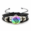 Anime Mega Stone Poke Snap Weave Leather Bracelet Glass Cabochon Adjustable Bangle Jewelry for Women Kids .