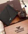 EMPORIO ARMANI..
WATCH & WALLET SET.
HIGH QUALITY EMPORIO ARMANI WATCH MOST DEMANDING GIFT SET.
Man's gift set... Gift pack for Man. 