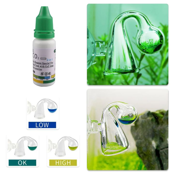 Co2 Indicator Color Guide Aquarium CO2 Indicator DIY Fish Tank Glass Liquid Tester Monitor Plants ...