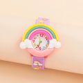2024 New Rainbow Cloud Printed Silicone Band Children's Watch Girl Cute Cartoon Quartz Watch Kids Watches Boys Girl Watche. 
