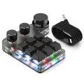 Programming Macro Custom 9 Key 3 Knob Keyboard RGB Copy Paste Mini Button Photoshop Gaming Keypad Mechanical Hotswap Macropad. 