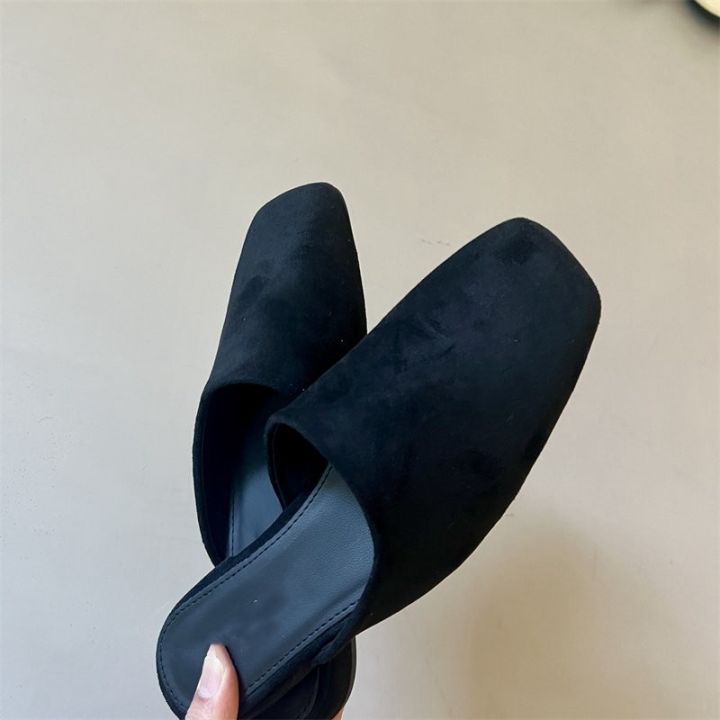 Baotou%20Half%20Slippers%20for%20Women%20Wearing%20Summer%20New%20Korean%20Version%20Square%20Headed%20One%20Step%20Lazy%20Muller%20Slippers%20for%20Women%20-%20Image%205