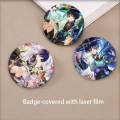 Scaramouche Balladeer Wanderer Genshin Round Badge Lapel Pins for Backpacks Briefcase Laser Brooch Clothes .