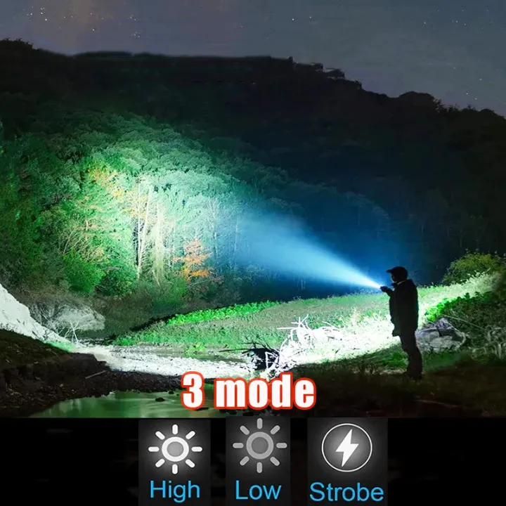 New%20Outdoor%20Strong%20Light%20Led%20Zoom%20Flashlights%20White%20Laser%20High%20Power%20Ultra%20Long%20Range%20Torch%20Rechargeable%20OLED%20Display%20Flashlight%20-%20Image%203